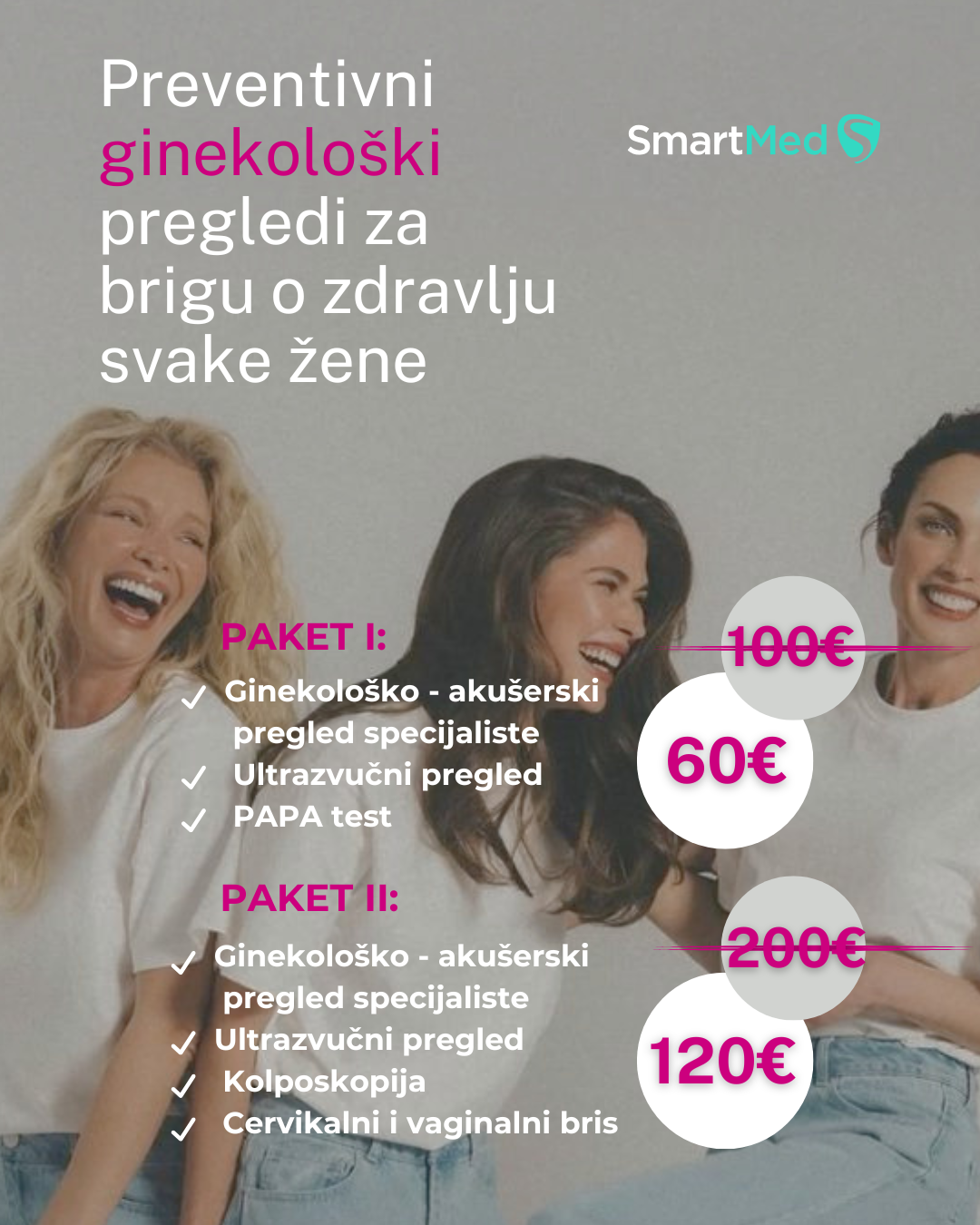 Brinite o svom zdravlju uz na&scaron;e preventivne ginekolo&scaron;ke pakete po sniženim cijenama (60&euro; i 120&euro;)