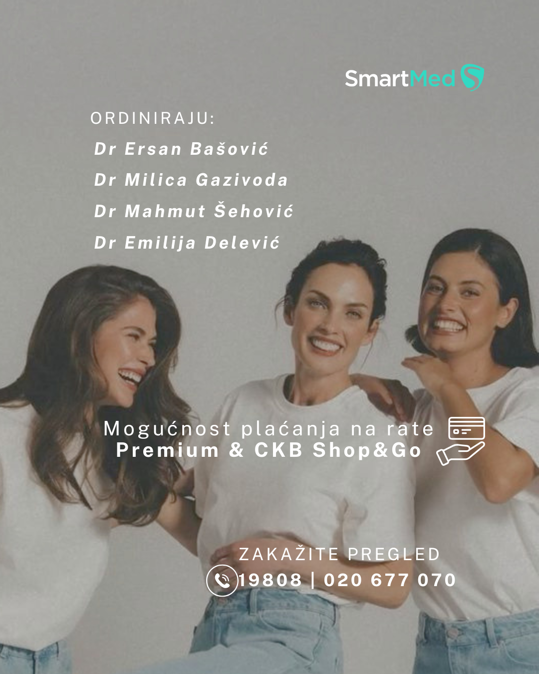 Ordiniraju: Dr Ba&scaron;ović, Dr Gazivoda, Dr &Scaron;ehović i Dr Delević